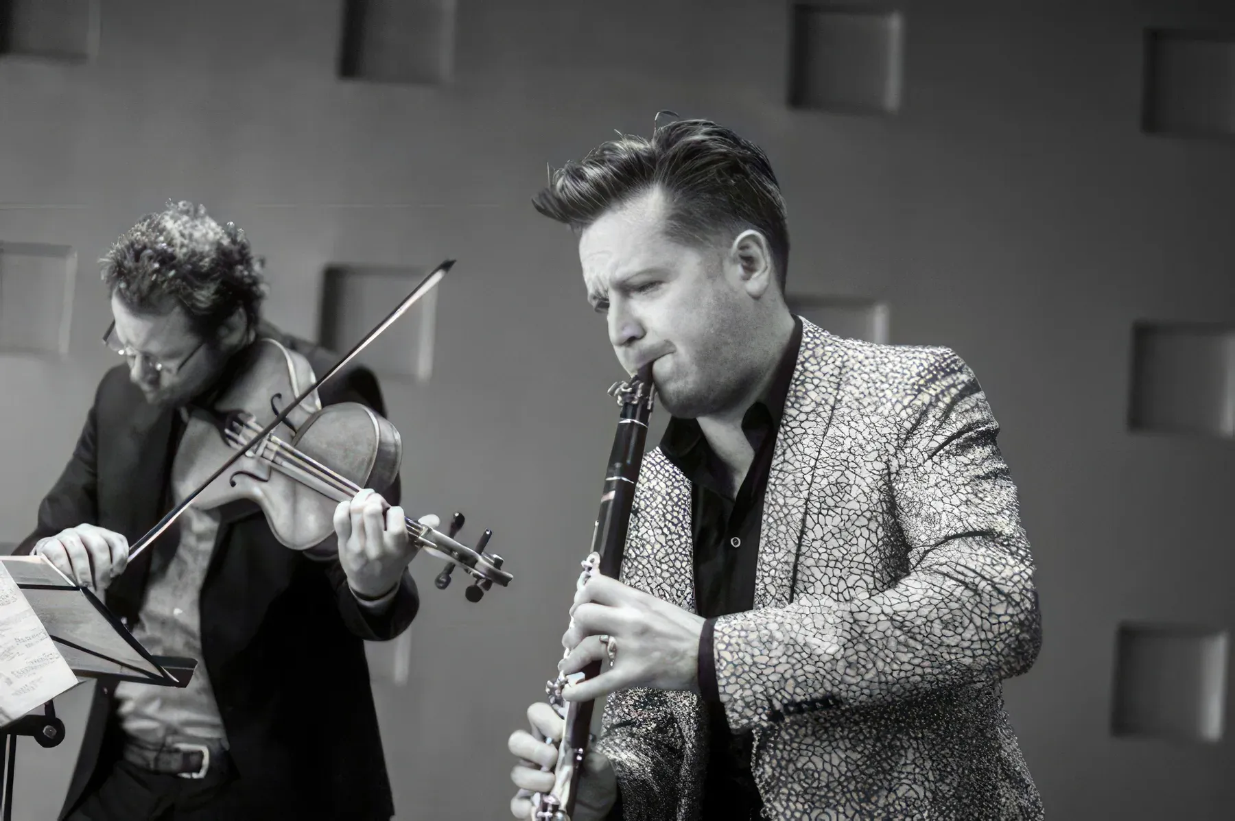 James Meldrum performing with violin
